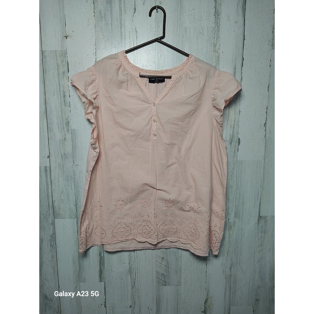 Lane Bryant Pink Eyelet Detail Short Sleeve Top 18/20